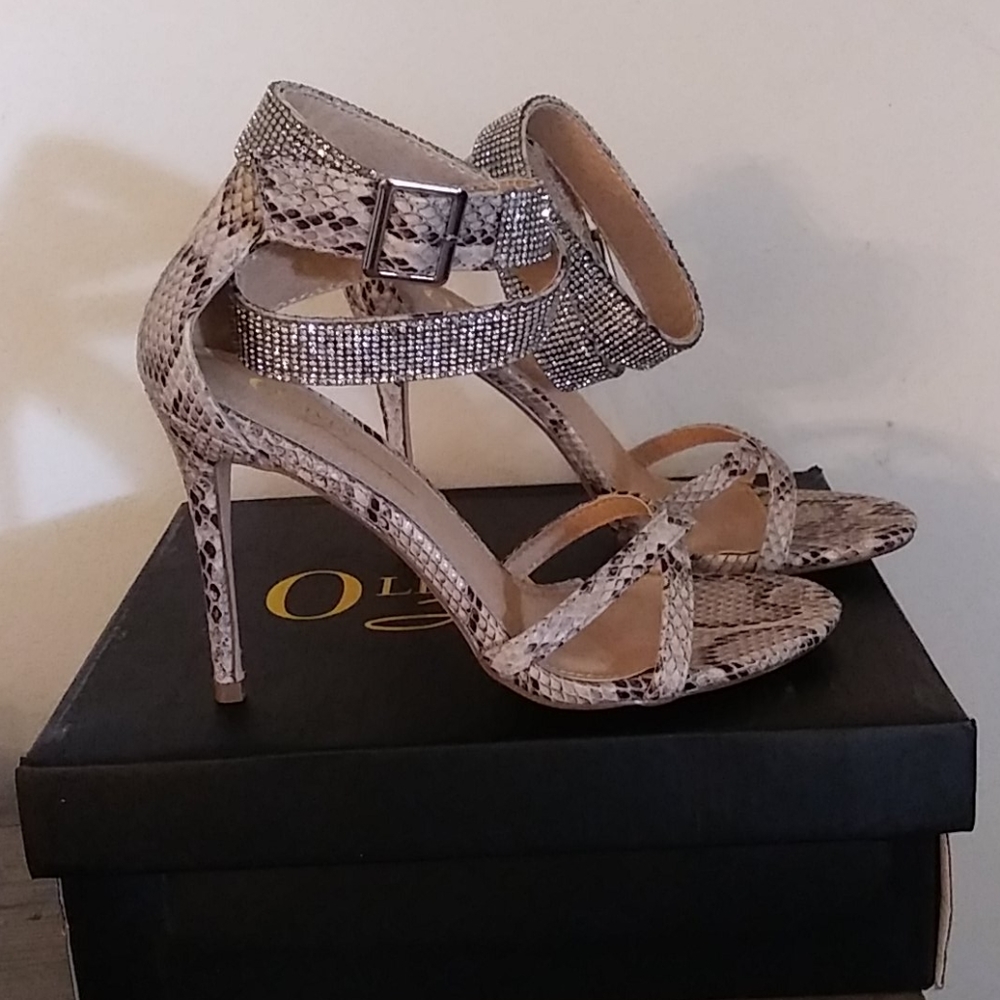 Sexy Snakeskin Open Toe Heels